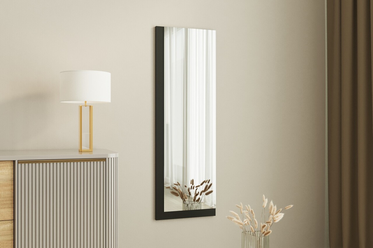 Oglinda decorativa, Hanah Home, Lariya, 40x120x2.2 cm, Alb/Negru - imagine 6